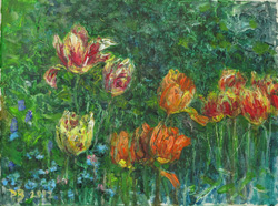 Tulips. 2017. Acrylic on canvas. 40 x 30 cm.