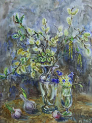 Spring still life. 2001. Watercolour on paper. 41 x 53 cm. Private collection.