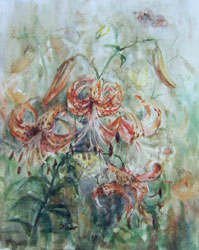 Lilies. 1999. Watercolour on paper. 30 x 37 cm. Private collection.