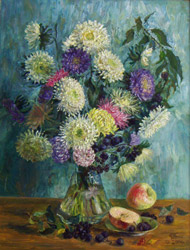Asters. 2004. Oil on canvas. 49 x 64 cm. Private collection.