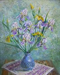 Irises. 2003. Oil on canvas. 45 x 55 cm. Private collection.