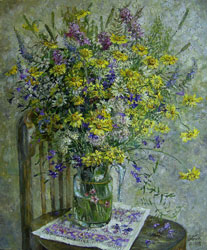 July flowers. 2008. Oil on canvas. 45 x 55 cm. Private collection.