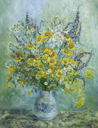 Sonniger Blumenstrauß. 2005. Öl auf Leinwand. 35 x 45 cm. Privatsammlung.