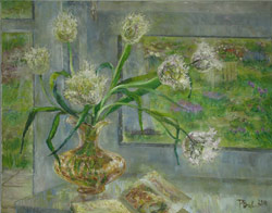 Weiße Tulpen. 2011. Öl auf Leinwand. 50 x 40 cm.