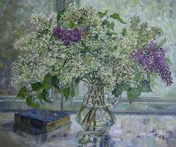 White lilac. 2008. Oil on canvas. 60 x 50 cm. Private collection.