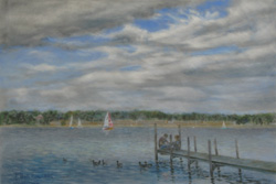 Lake Wannsee. The last summer day. 2016. Pastel on paper. 61 x 41 cm.