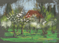 Frühling 2. 2018. Pastell auf Papier. 20 x 15 cm.
