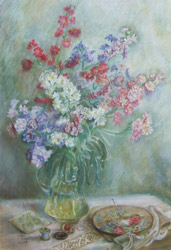 Stock flowers. 2001. Pastel on cardboard. 41 x 60 cm. Private collection.