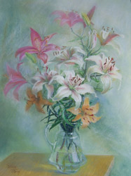 Lilies. 2004. Pastel on paper. 48 x 63 cm. Private collection.