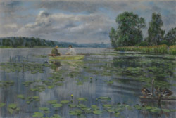 On Lake Putkovo. 2014. Pastel on paper. 61 x 41 cm. Private collection.