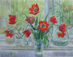 Tulips. 2006. Pastel on paper. 60 x 47 cm. Private collection.