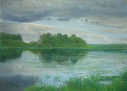 Lake. Before a thunderstorm. 2006. Pastel on paper. 48 x 35 cm.