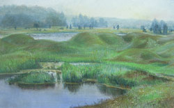 Misty morning. Vorsma. 2003. Pastel on paper. 42 x 27 cm. Private collection.