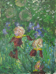 Irises. 2017. Acrylic on canvas. 30 x 40 cm.