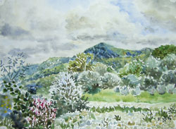 Mountains. 2007. Watercolour on paper. 26 x 19 cm. Not for sale.