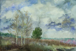 Spring clouds. 2000. Watercolour on paper. 36 x 25 cm. Not for sale.