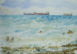 The Black Sea. 2007. Watercolour on paper. 26 x 18 cm.