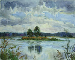 Lake. 2002. Watercolour on paper. 35 x 28 cm.