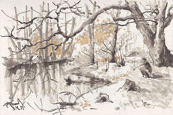 In the park (Tiergarten 2). 2011. Marker on paper. 21 x 14 cm.