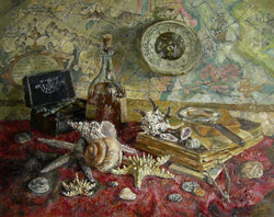 Still life with barometer. 2008. Oil on canvas. 54 x 42 cm. Not for sale.