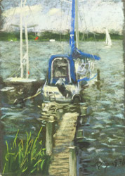 Boats. Pastel on paper. 15 x 20 cm.