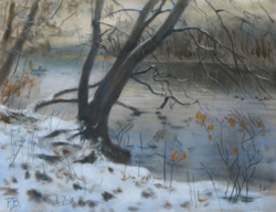 On the bank. 2018. Pastel on paper. 30 x 24 cm.