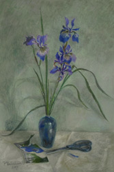 Irises. 2013. Pastel on paper. 41 x 61 cm.