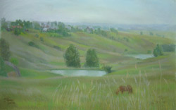 Village ponds. 2006. Pastel on paper. 47 x 30 cm.
